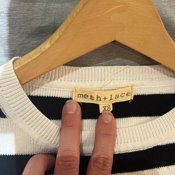 Mesh + Lace - Nautical inspired Long Sleeve. Size XS - Picture 2 of 3